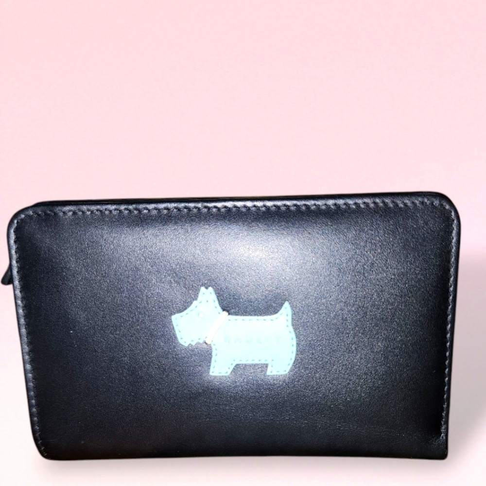 RADLEY LONDON Black Wallet with Blue Dog Motif